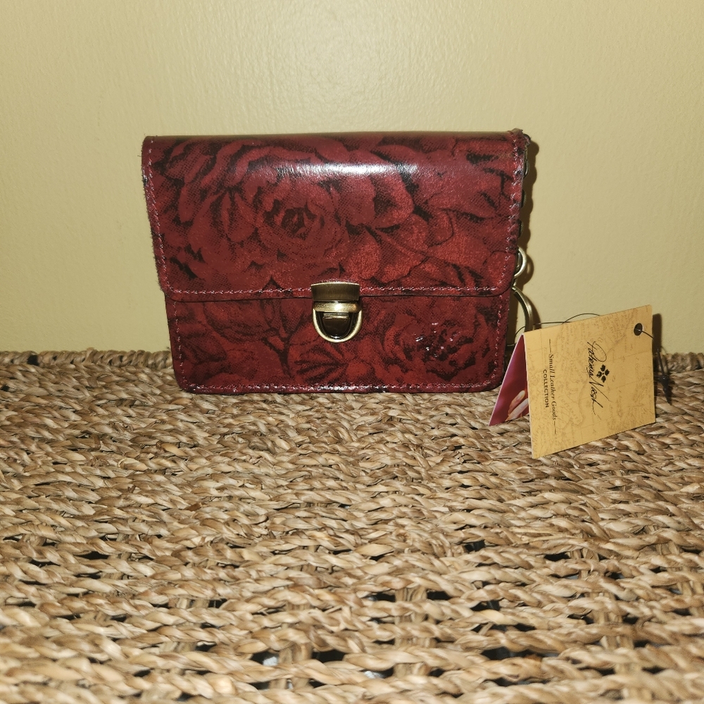 Patricia Nash Etched Roses Lanza Mini Wallet/Card Keeper/Key Fob